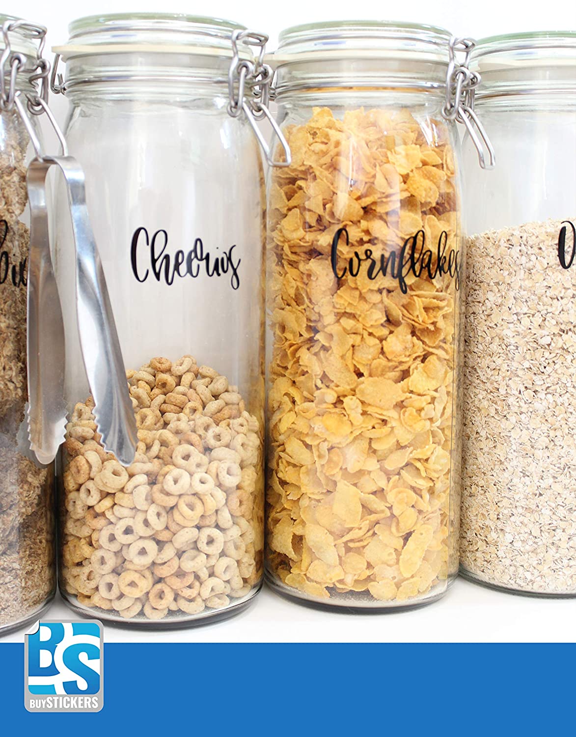 Custom Personalised Home Organisation Name Labels Stickers | PANTRY JARS | STORAGE BINS | BOTTLES | CONTAINERS | BOXES | Many Sizes | 24 Colours