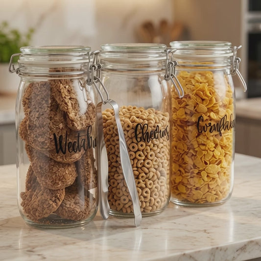 Custom Personalised Home Organisation Name Labels Stickers | PANTRY JARS | STORAGE BINS | BOTTLES | CONTAINERS | BOXES | Many Sizes | 24 Colours
