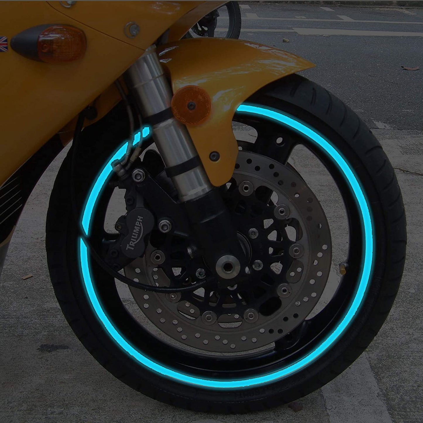 BS® Motorbike Wheel Rim Tape Reflective Blue (All Vehicles) | 6 Reflective Colours | 15-19 Inch Wheel Size | DECALS | RIM STRIPE