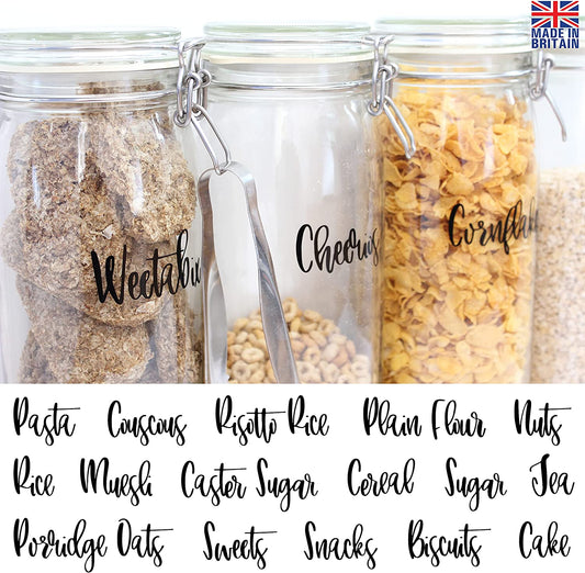 Custom Personalised Home Organisation Name Labels Stickers | PANTRY JARS | STORAGE BINS | BOTTLES | CONTAINERS | BOXES | Many Sizes | 24 Colours