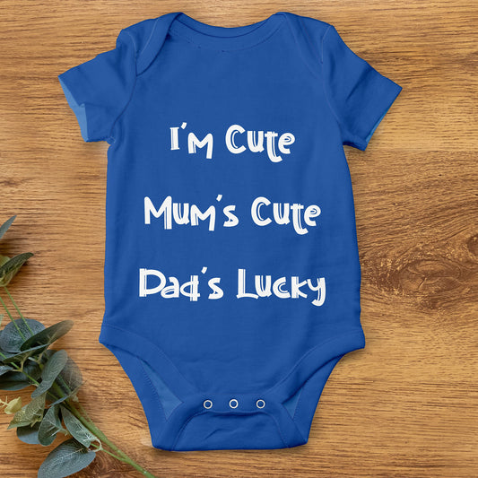 Funny Novelty Baby Grow | I’m Cute | Boys or Girls | Bodysuit Babygrow - Baby Gift, Baby Gifts or Unisex Baby Clothes | UK Manufactured